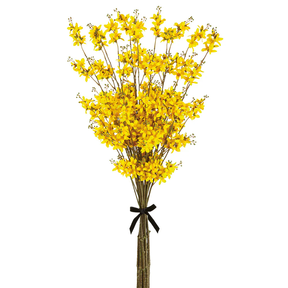 44" Forsythia Silk Flower Stem Bundle -Yellow (Pack of 2)