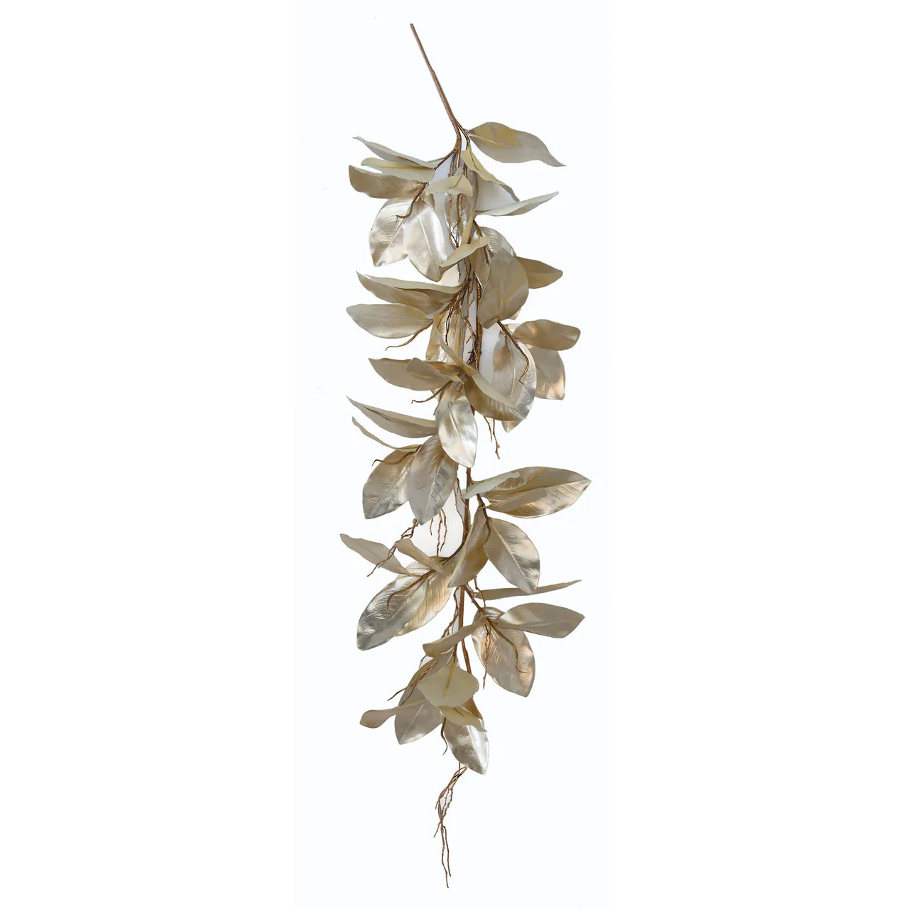 4'4" Metallic Artificial Bay Leaf Garland -Light Gold (Pack of 4)