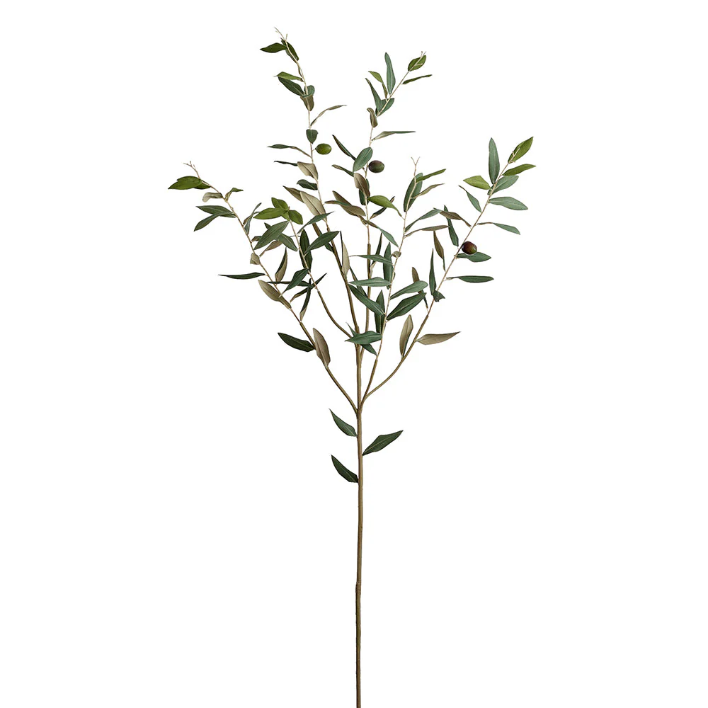 44" Olive Leaf & Berry Silk Stem -Green (Pack of 12)