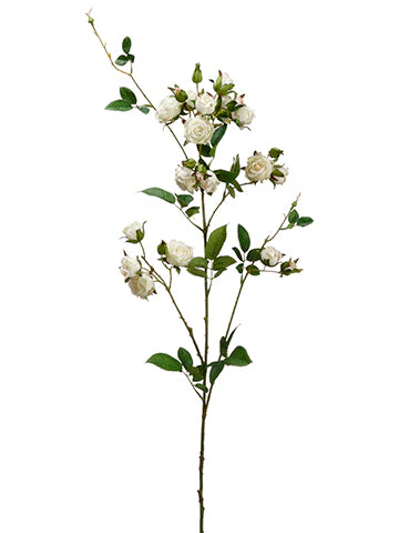 44" Rose Silk Flower Stem -White (Pack of 12)
