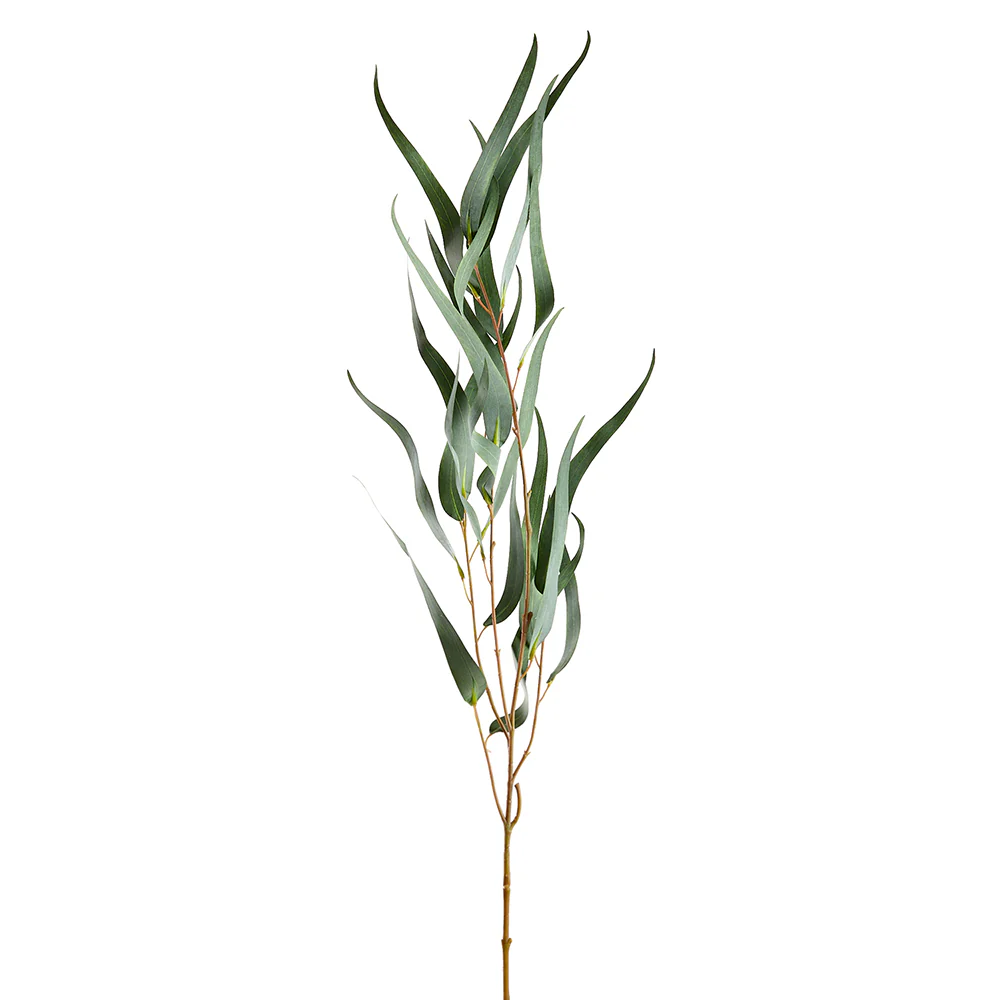 44" Silk Eucalyptus Leaf Stem -Green/Gray (Pack of 12)