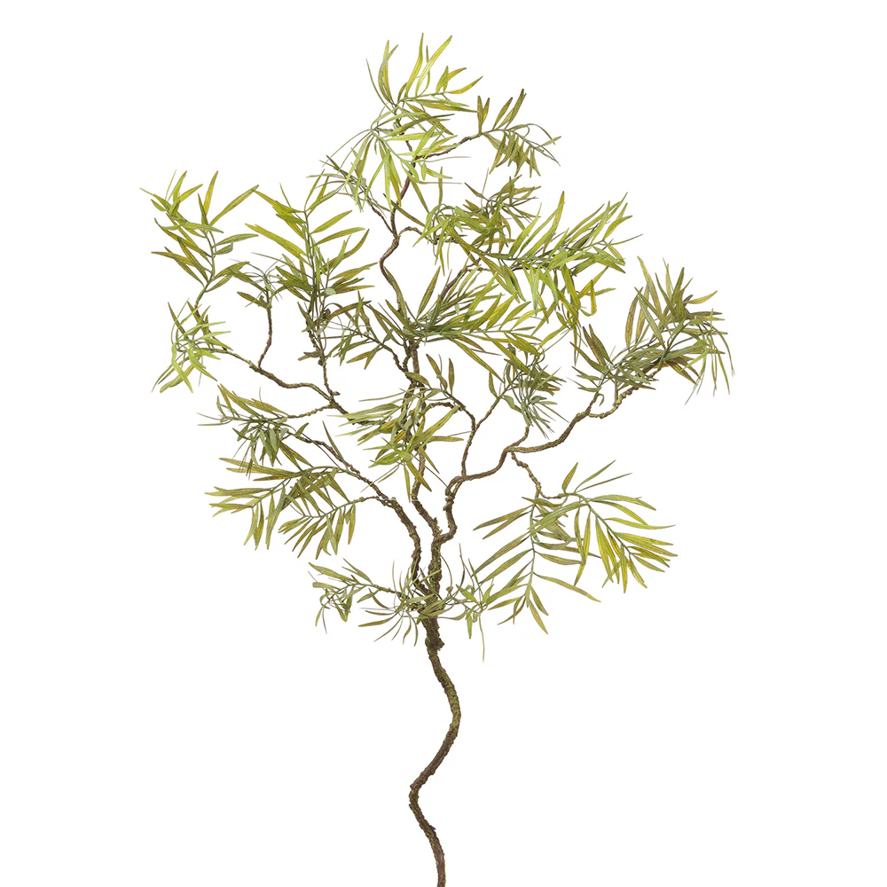 44" Silk Water Willow Leaf Stem -Green (Pack of 12)