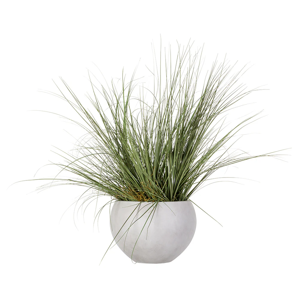 44"Hx46"W Wild Grass Artificial Plant w/Cement Pot -Green