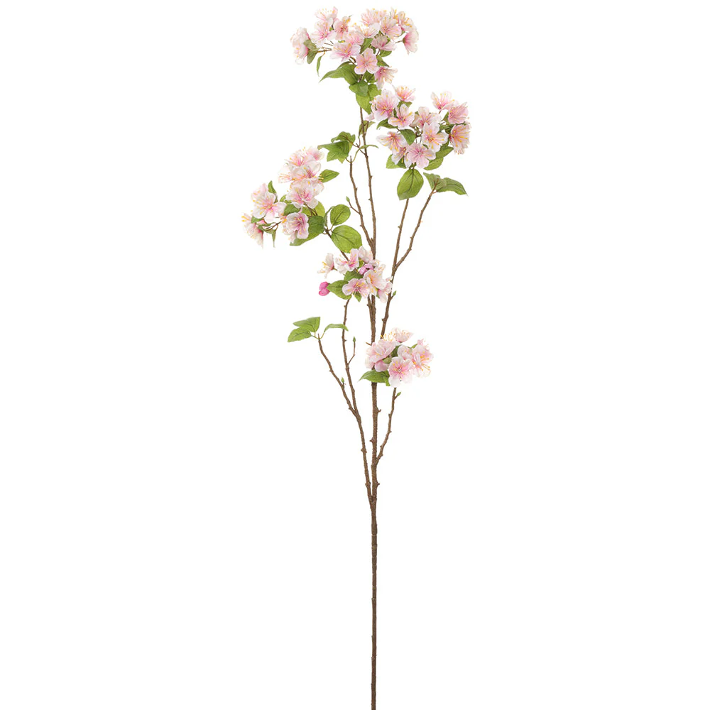 45.25" Apple Blossom Silk Flower Stem -Pink/Boysenberry (Pack of 12)
