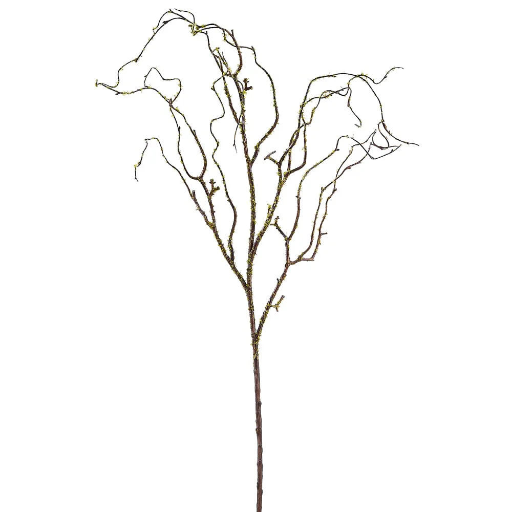 45" Artificial Moss Covered Twig Stem -Brown/Green (Pack of 12)