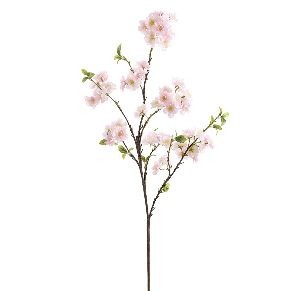 45" Cherry Blossom Silk Flower Stem -Blush (Pack of 8)