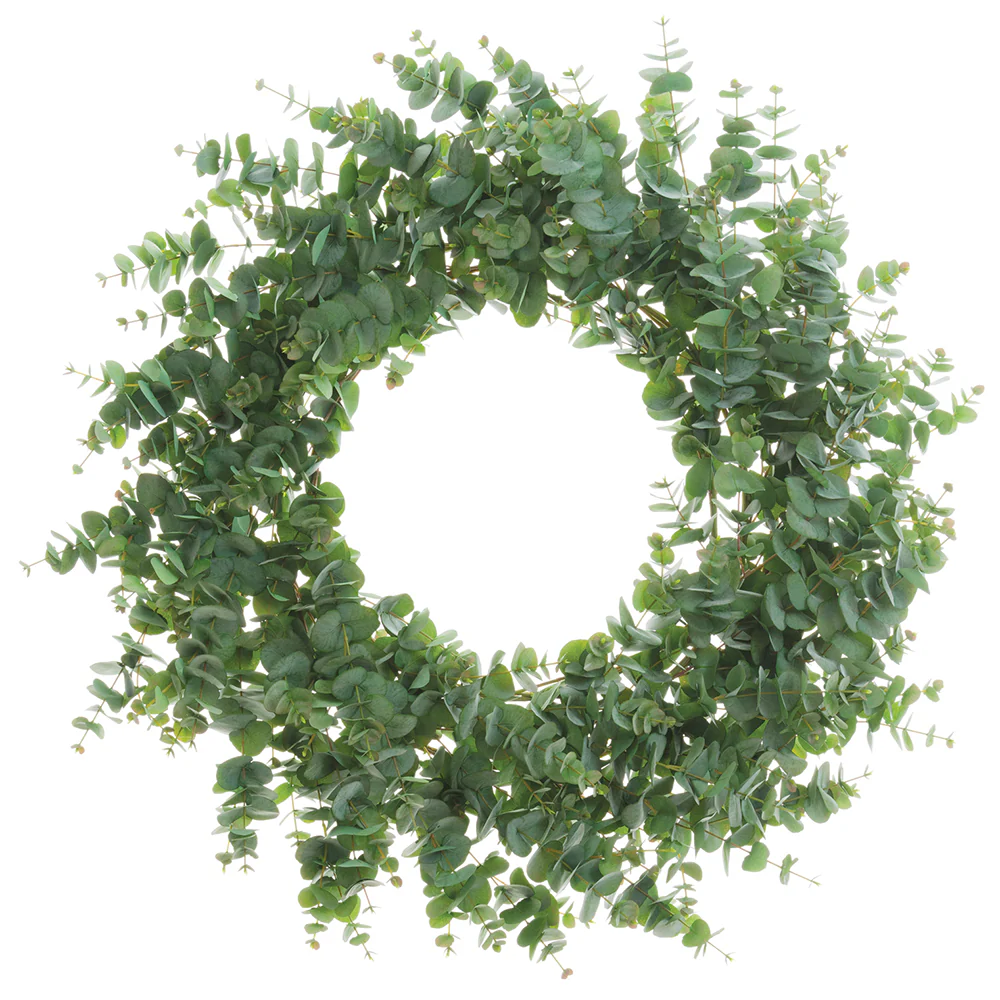 45" Eucalyptus Silk Wreath -Green