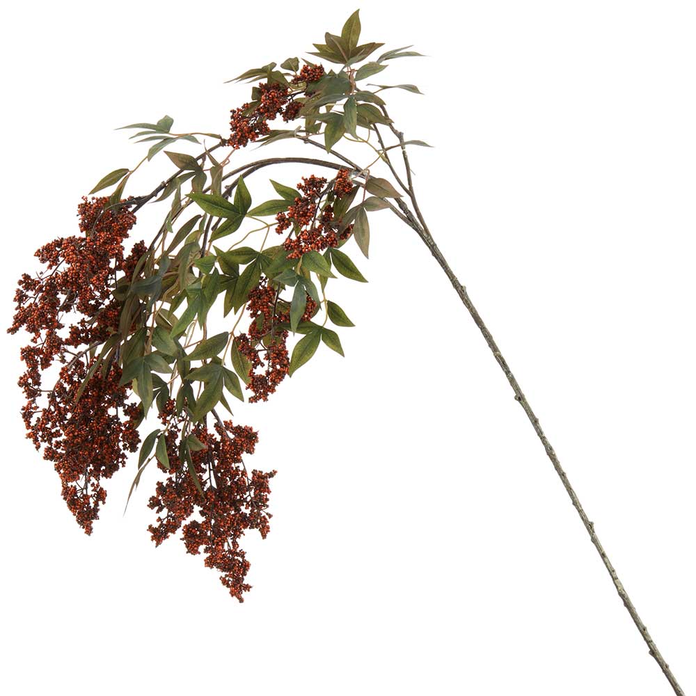45" Hanging Artificial Nandina Berry Stem -Burgundy (Pack of 12)