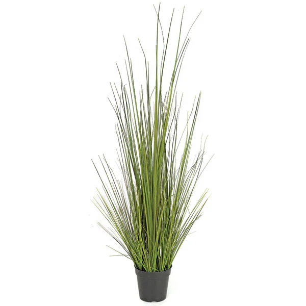 45" IFR PVC Onion Grass Artificial Plant w/Pot -2 Tone Green (Pack of 2)