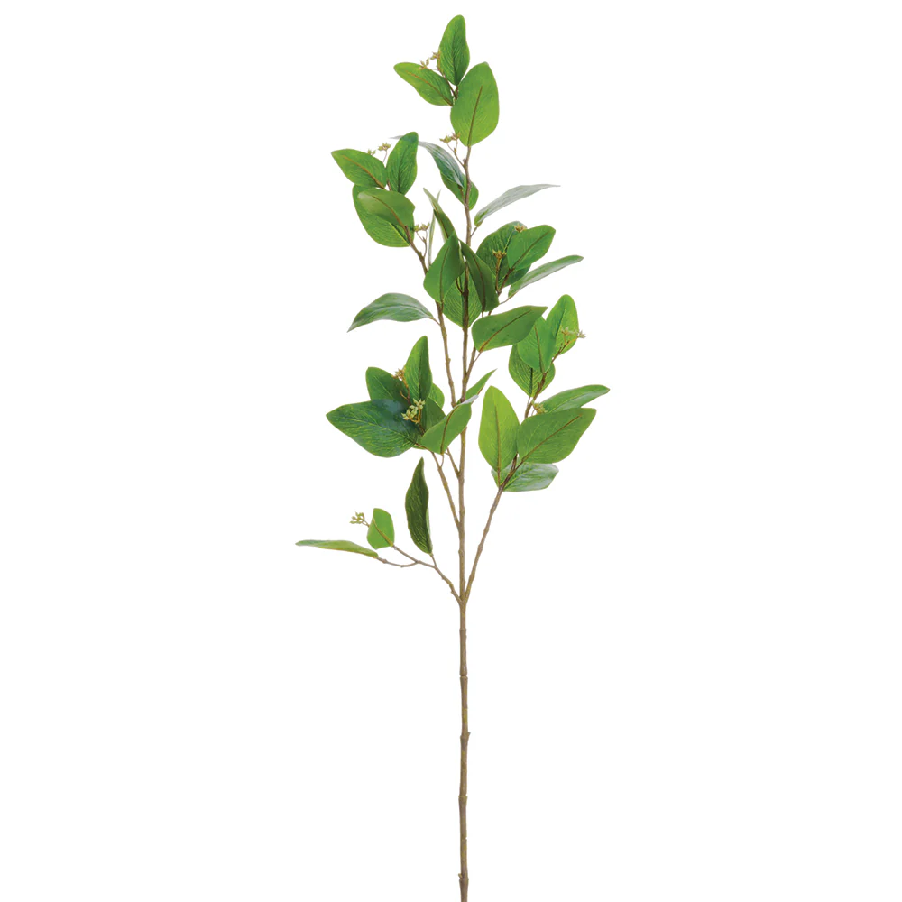 45" Silk Eucalyptus Leaf Stem -Green/Gray (Pack of 12)