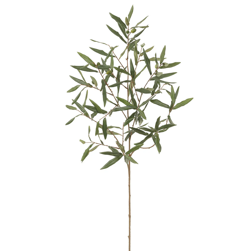 45" Silk Olive Leaf Branch Stem -Green (Pack of 6)