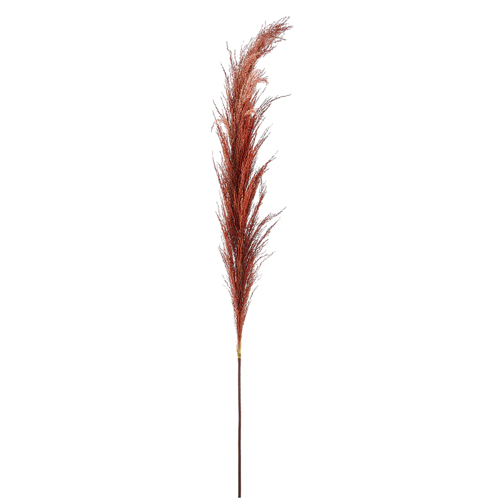 46" Artificial Pampas Grass Stem -Orange (Pack of 12)