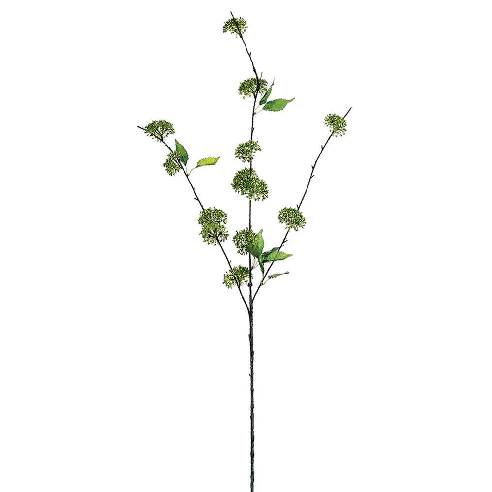 46" Hand-Wrapped Silk Verbena Blossom Flower Spray -Green (Pack of 12)