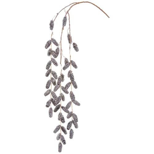 46" Hanging Glittered Pinecone Artificial Stem -Brown (Pack of 12)