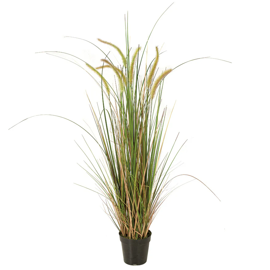 46" IFR PVC Foxtail Onion Grass Artificial Plant w/Pot -Cream/Green (Pack of 2)