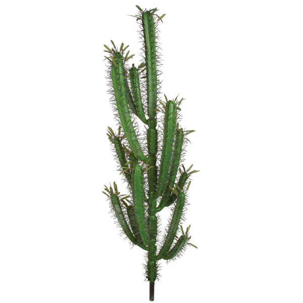 46" Plastic Finger Cactus Artificial Stem -Green (Pack of 3)