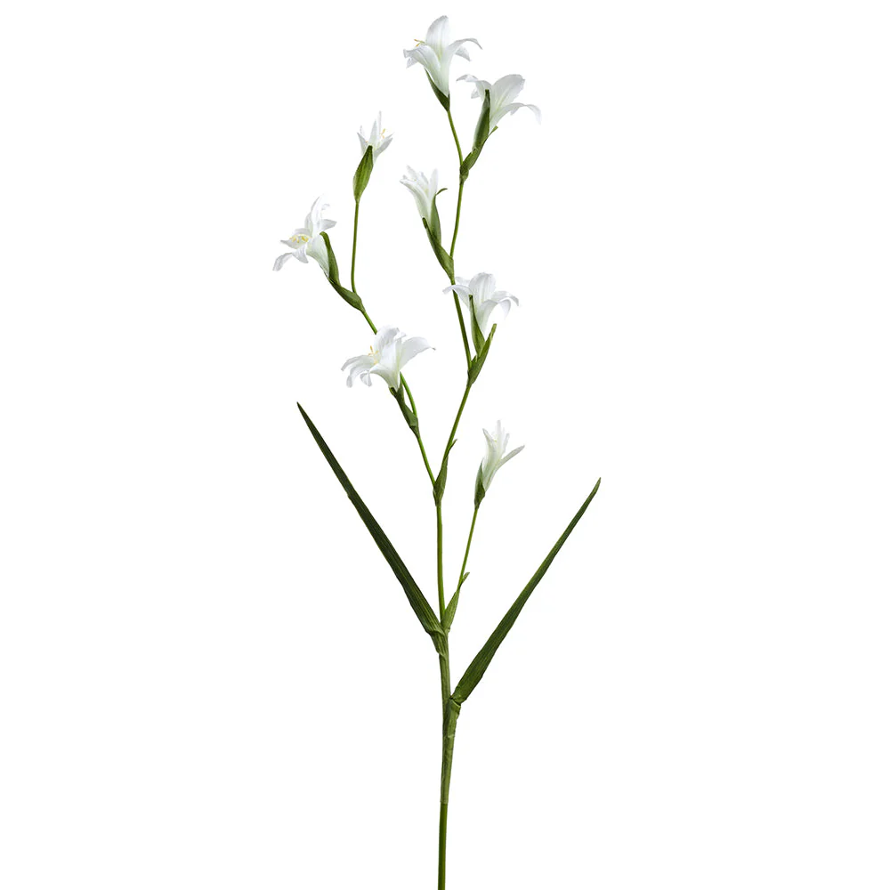 46" Silk Gladiolus Flower Stem -White (Pack of 6)