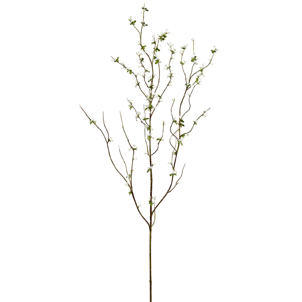 46" Snow Willow Silk Flower Stem -White (Pack of 12)