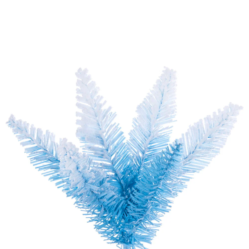 4'6"Hx19"W Flocked Fir Artificial Christmas Tree, Unlit -Baby Blue/White - Image 2