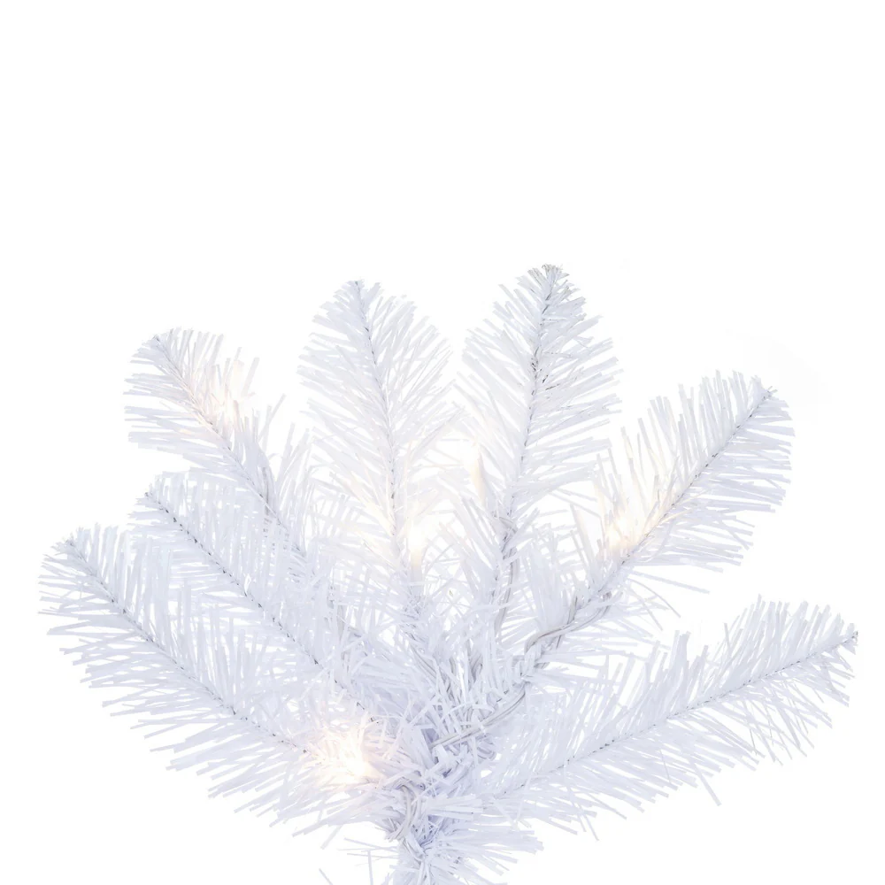 4'6"Hx24"W Pencil White Salem Pine Artificial Christmas Tree, Micro LED Pre-Lit (Multi-Mode) -White - Image 2