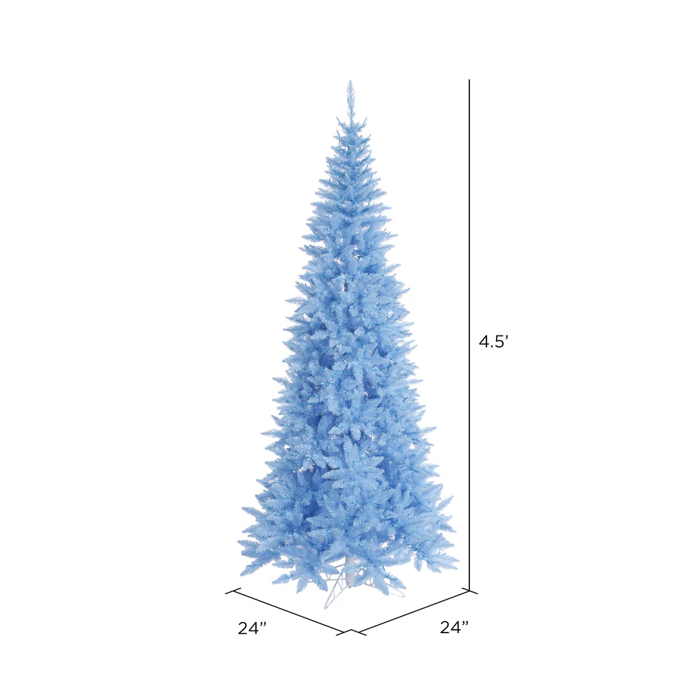 4'6"Hx24"W Slim Fir Artificial Christmas Tree, Unlit -Sky Blue - Image 2