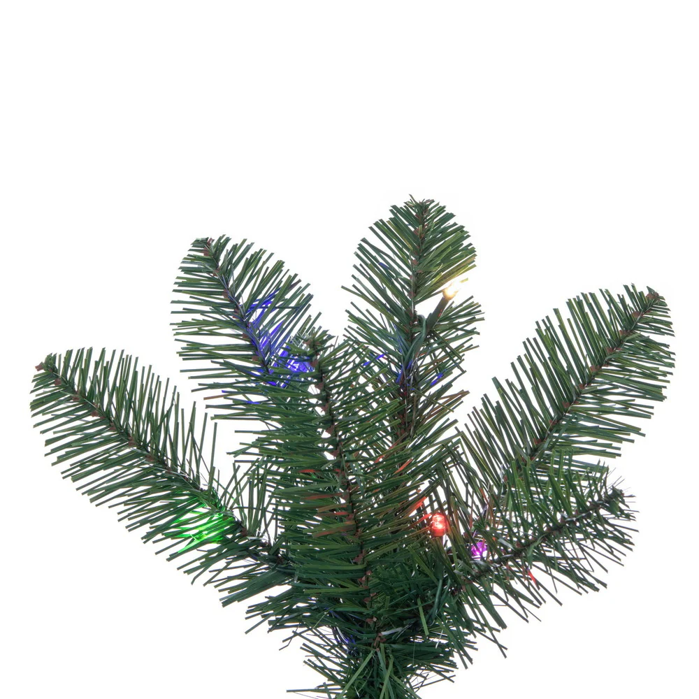 4'6"Hx24"W Slim Salem Pine Artificial Christmas Tree, Micro LED Pre-Lit (Multi-Mode) -Green - Image 3