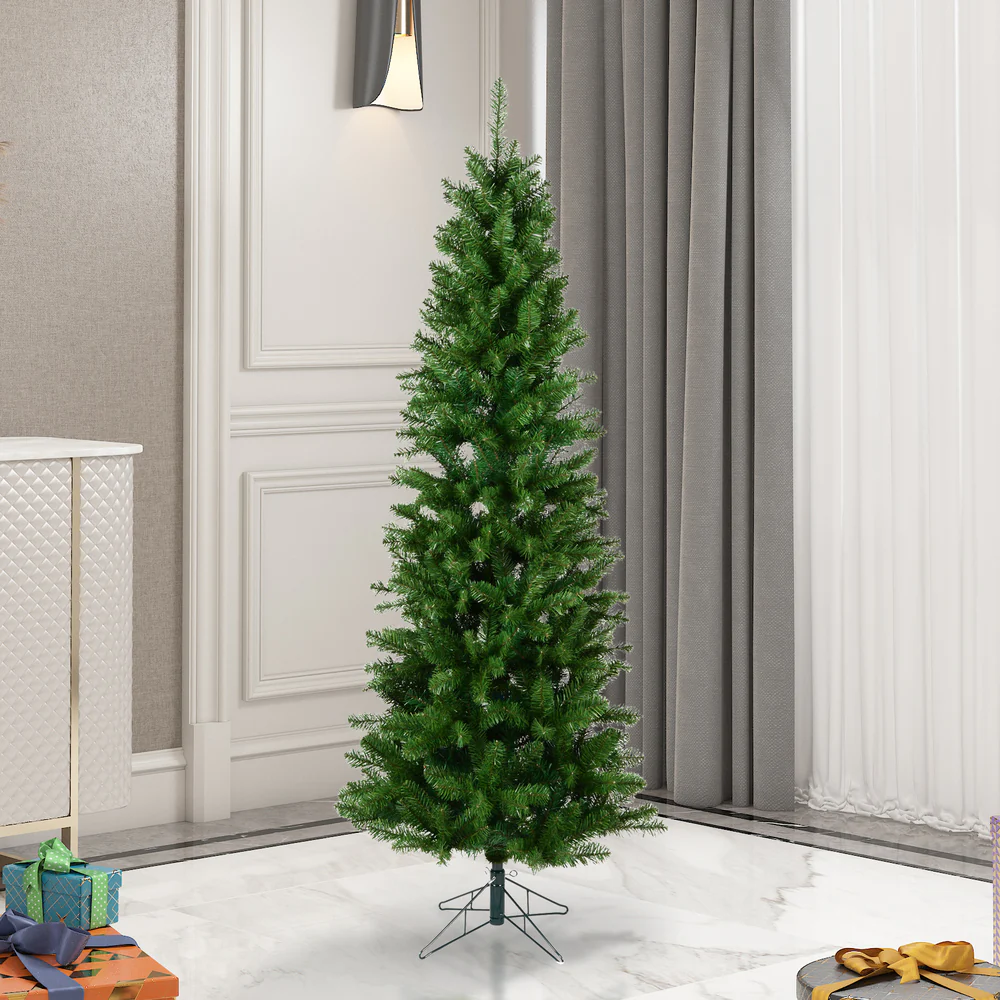 4'6"Hx24"W Slim Salem Pine Artificial Christmas Tree, Unlit -Green - Image 4