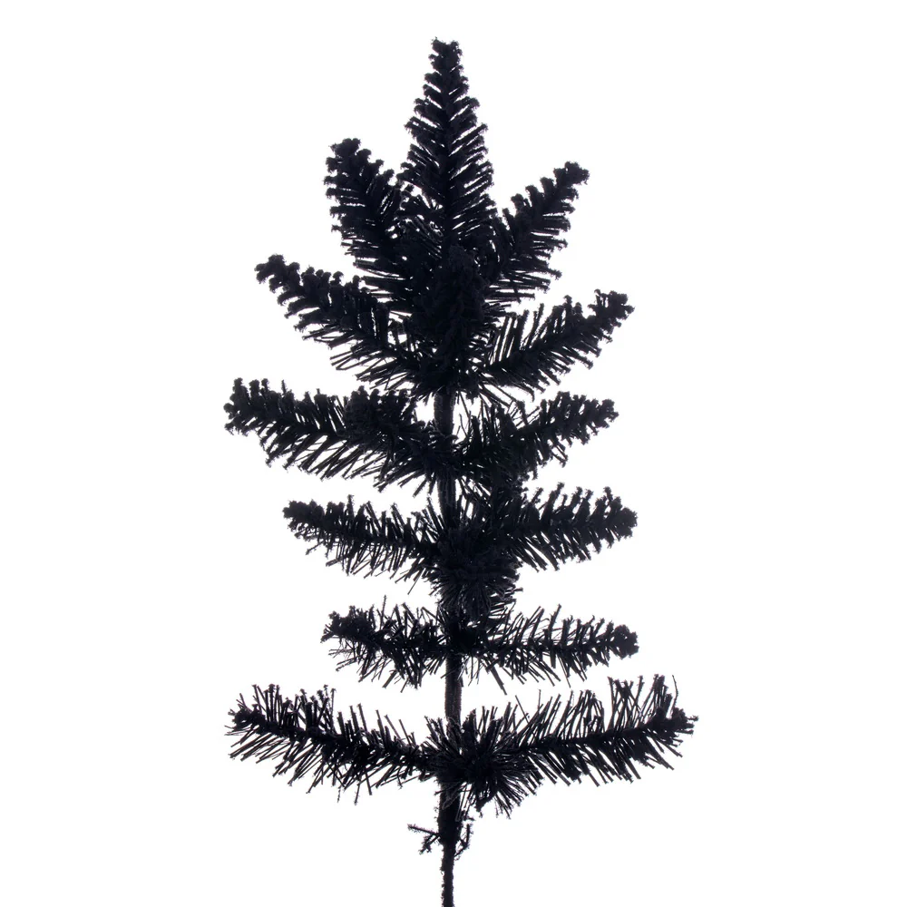 4'6"Hx35"W Flocked Fir Artificial Christmas Tree, Unlit -Black - Image 2