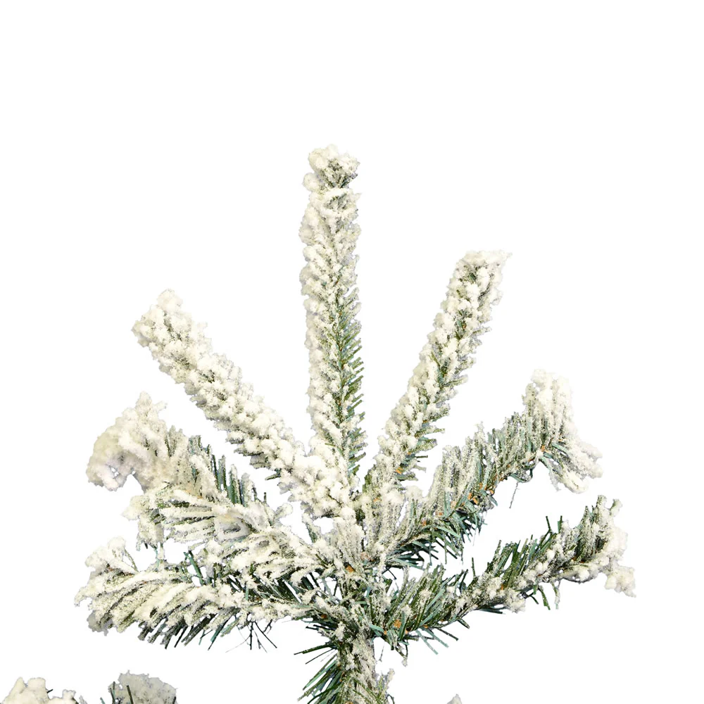 4'6"Hx36"W Flocked Sierra Artificial Christmas Tree, Unlit -White/Green - Image 2