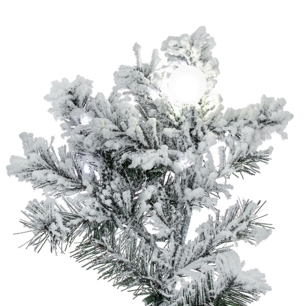 4'6"Hx44"W Flocked Alaskan Pine Artificial Christmas Tree, G50 & LED Pre-Lit -White - Image 2