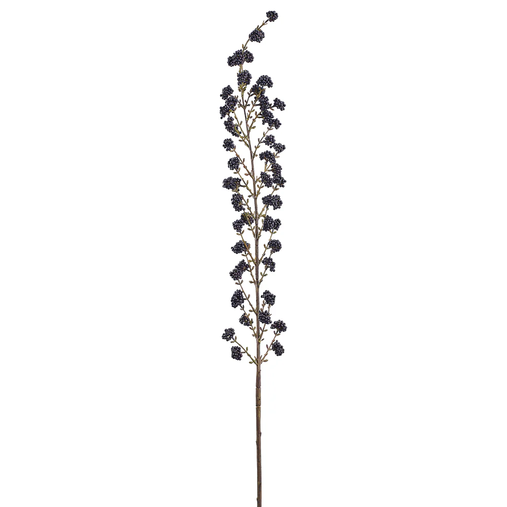 47.5" Artificial Callicarpa Mulberry Stem -Black (Pack of 12)