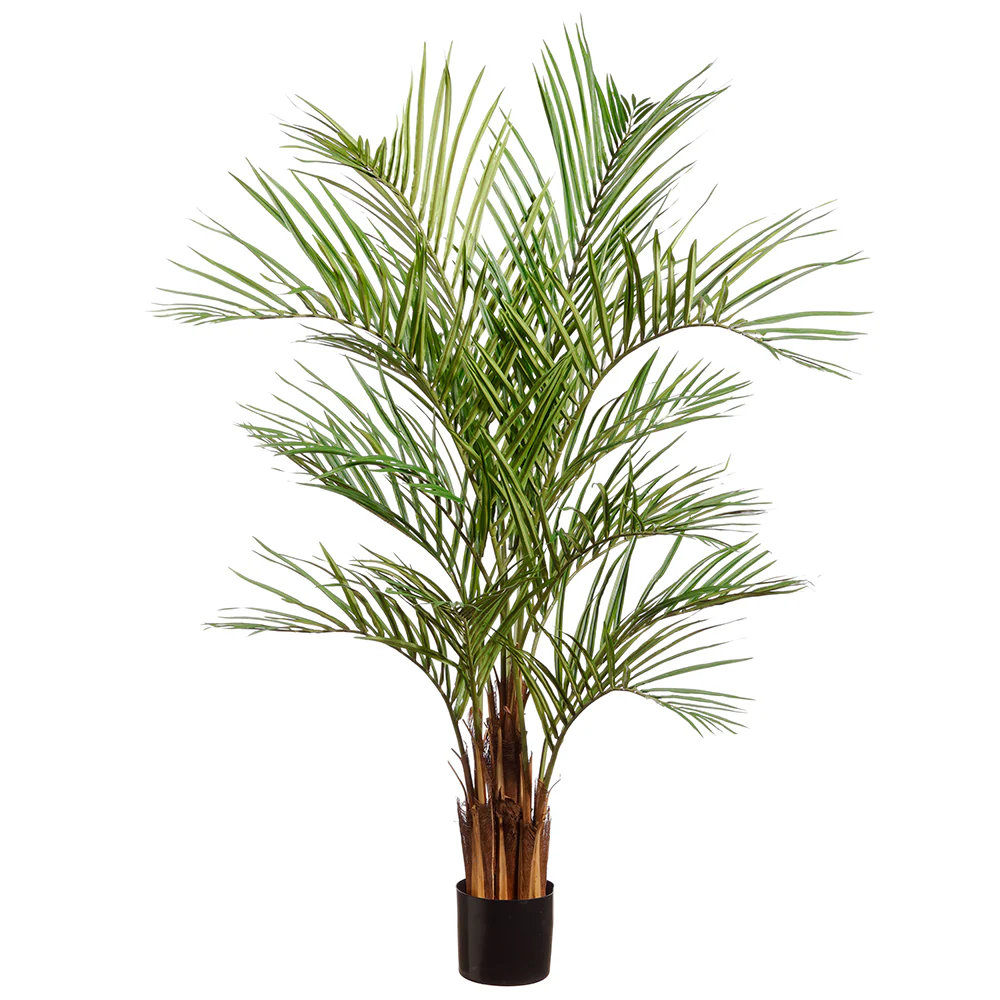 4'7" Silk Tropical Areca Palm Tree w/Plastic Pot -Green (Pack of 2)