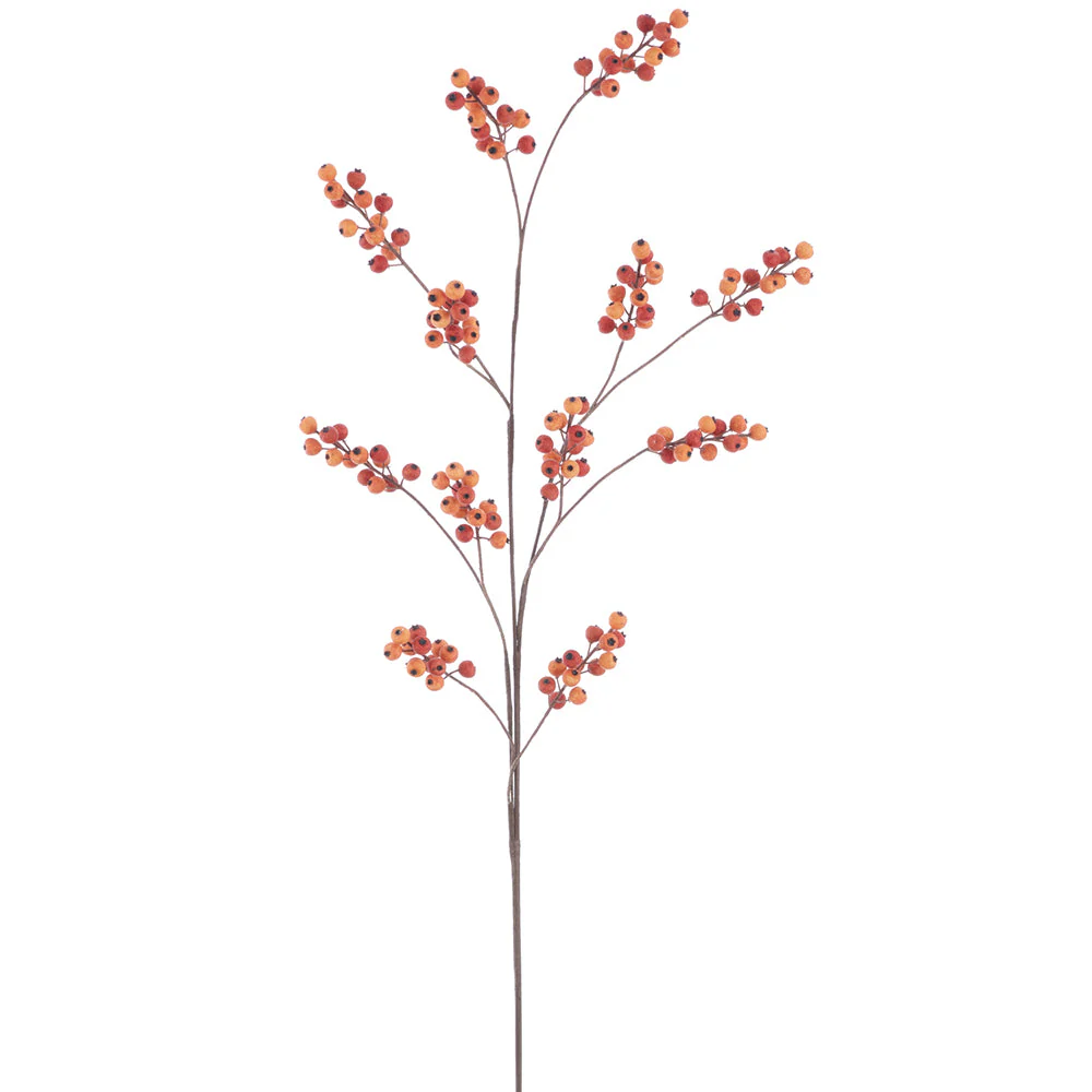 48" Artificial Berry Stem -2 Tone Orange (Pack of 12)