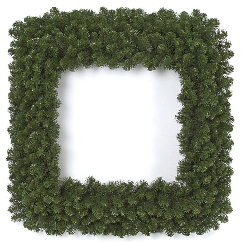 48" Artificial Pine Square-Shaped Wreath -Green