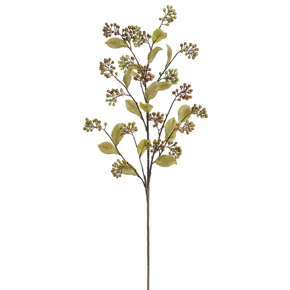 48" Crape Myrtle Berry Artificial Flower Stem -Green (Pack of 12)