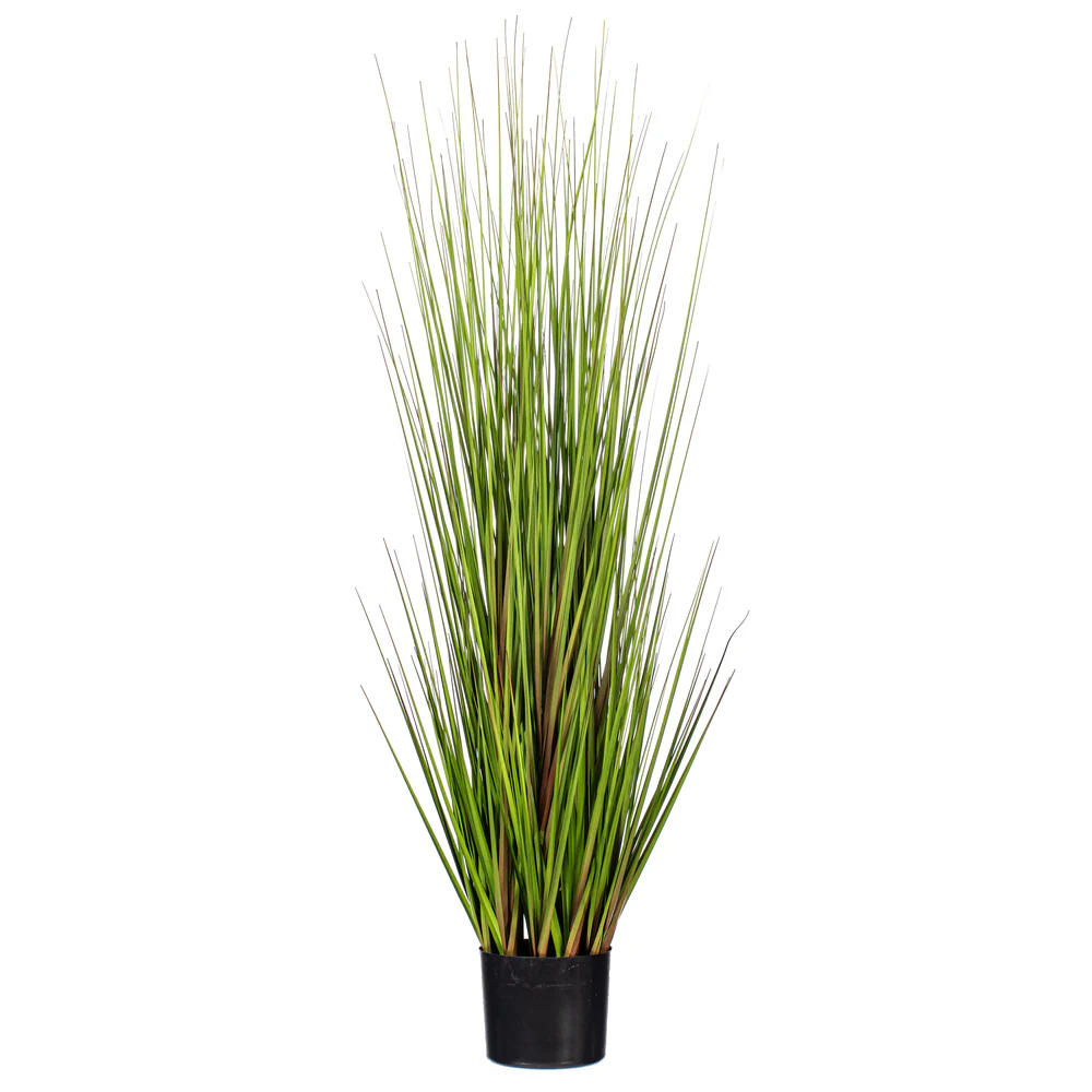 48" Flax Grass Artificial Plant w/Pot -Green/Burgundy
