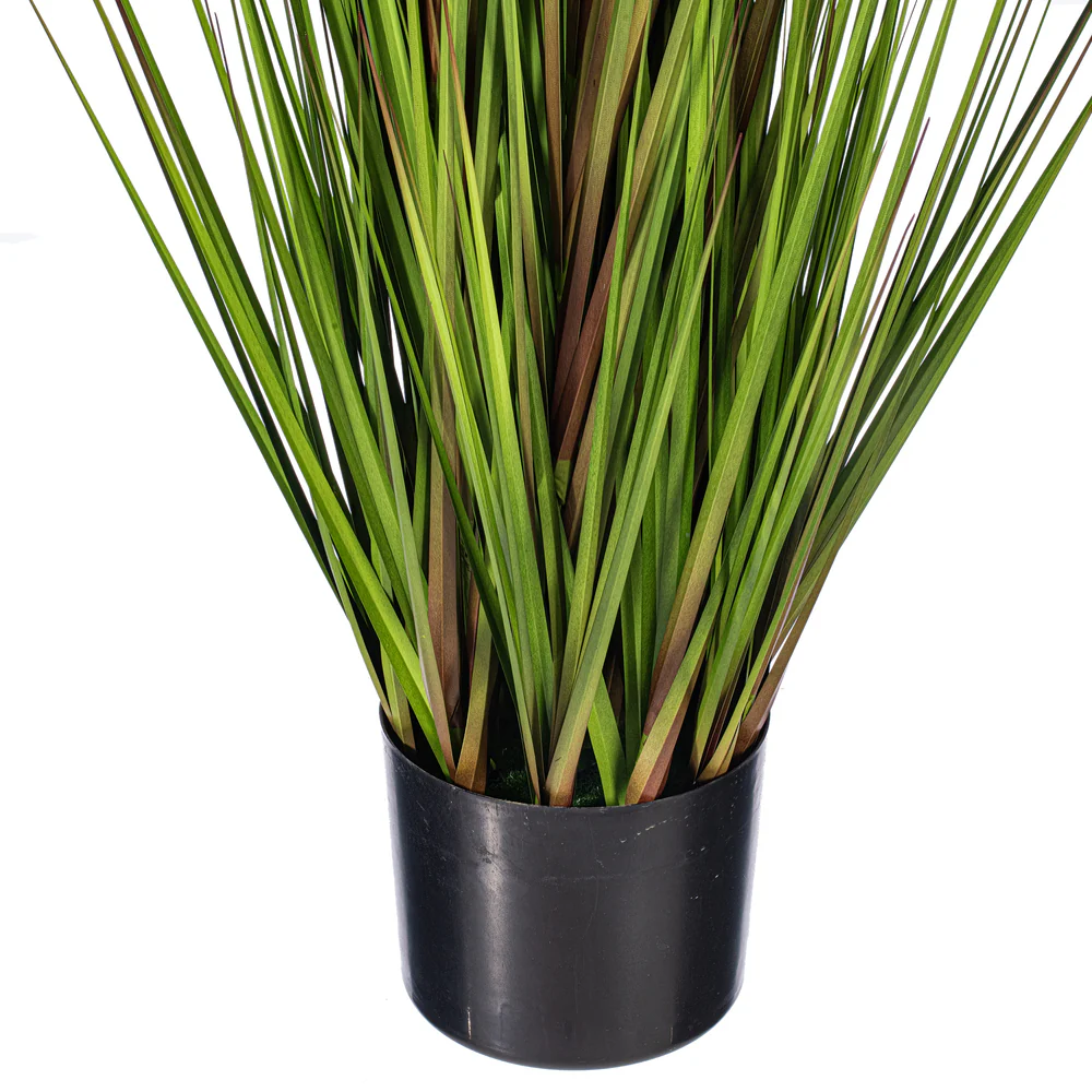 48" Flax Grass Artificial Plant w/Pot -Green/Burgundy - Image 3