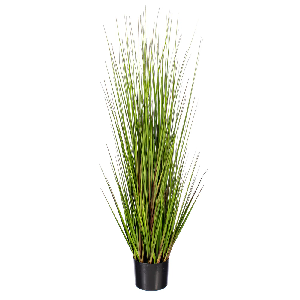 48" Flax Grass Artificial Plant w/Pot -Green/Burgundy - Image 4