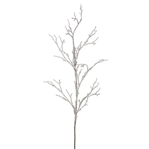 48" Flocked Twig Artificial Stem -Brown/White (Pack of 12)