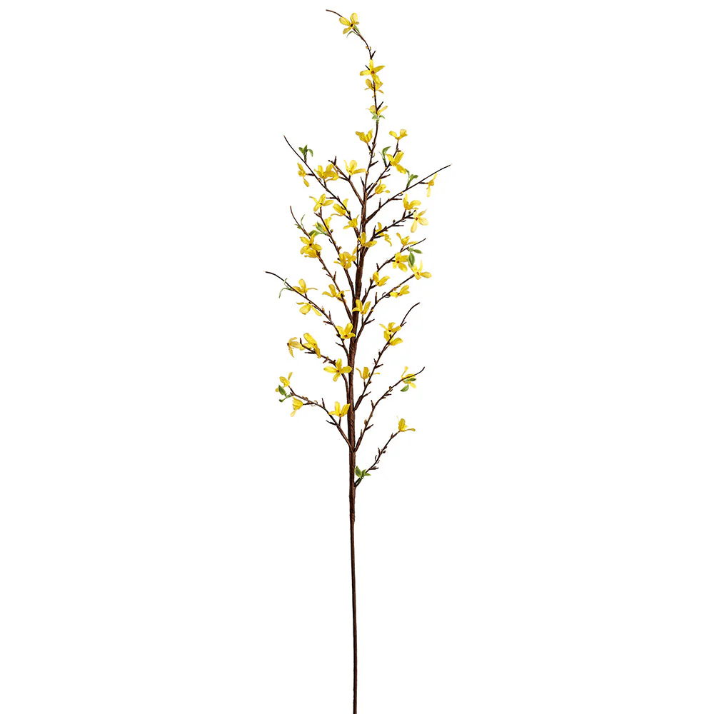 48" Forsythia Blossom Silk Flower Stem -Yellow (Pack of 12)