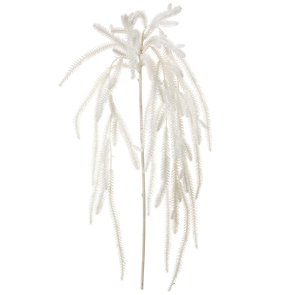 48" Glittered Artificial Pine Stem -White (Pack of 12)