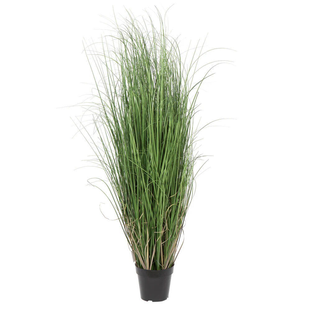 48" IFR PVC Curled Grass Artificial Plant w/Pot -Green