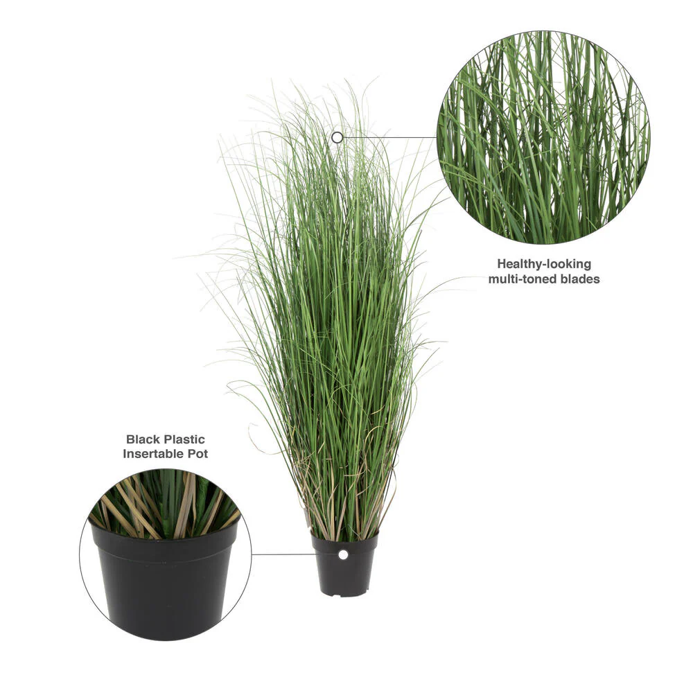 48" IFR PVC Curled Grass Artificial Plant w/Pot -Green - Image 6