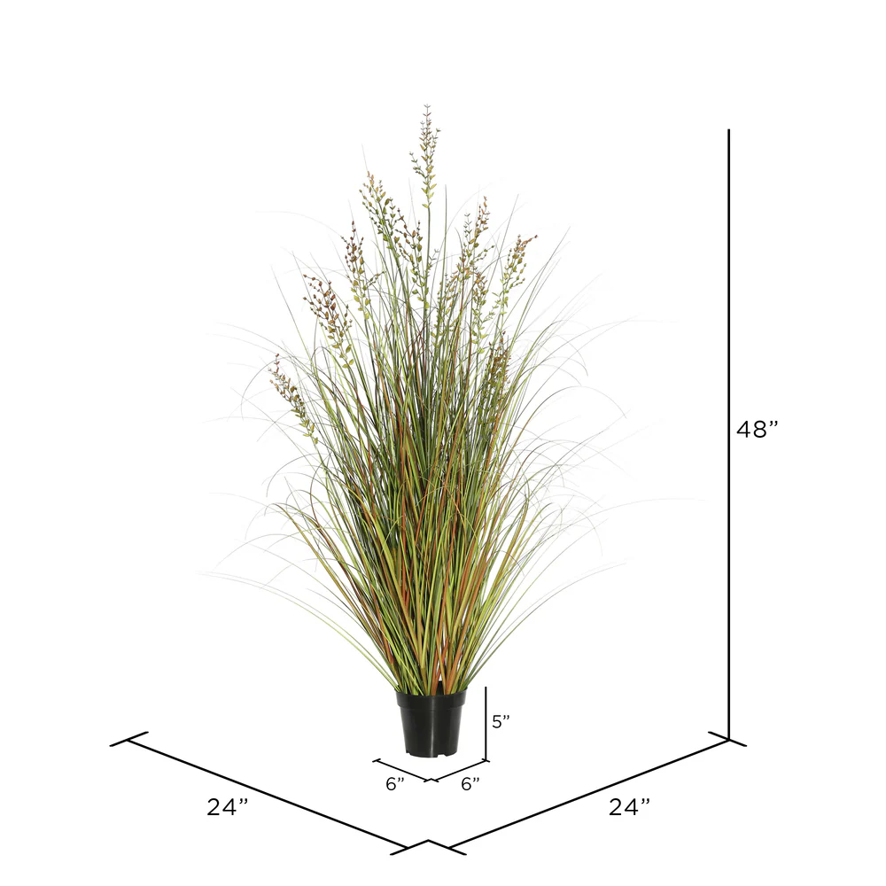 48" IFR PVC Mixed Grass Artificial Plant w/Pot -Green/Brown - Image 3