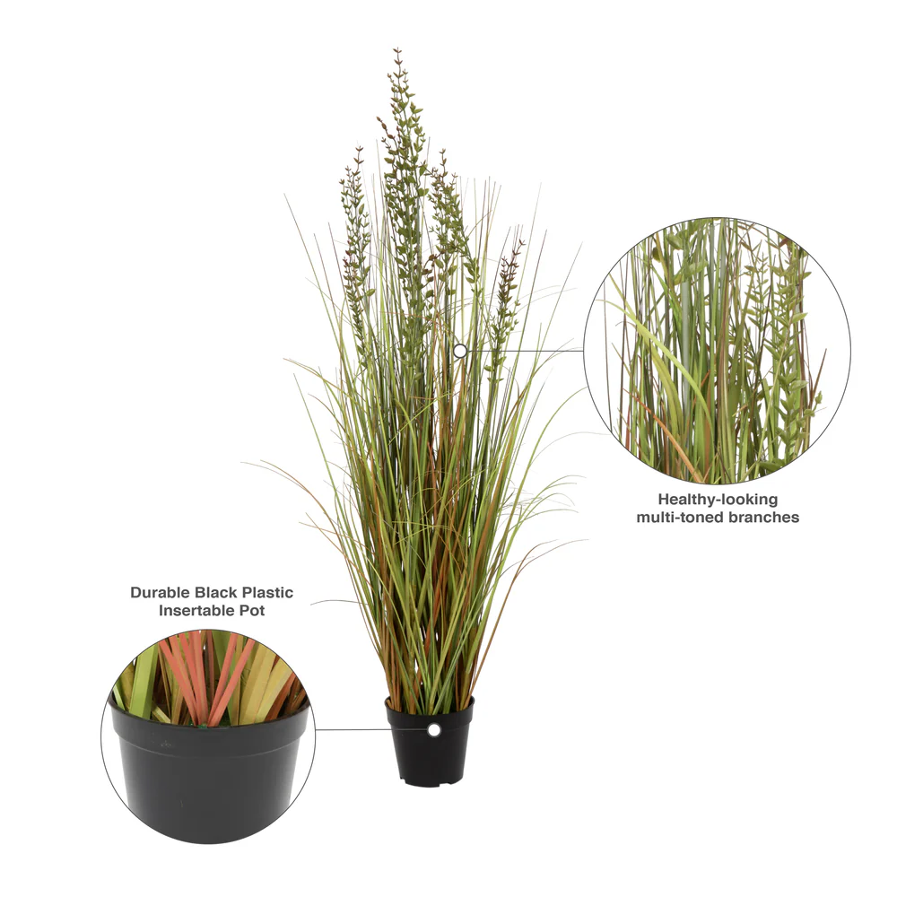 48" IFR PVC Mixed Grass Artificial Plant w/Pot -Green/Brown - Image 5