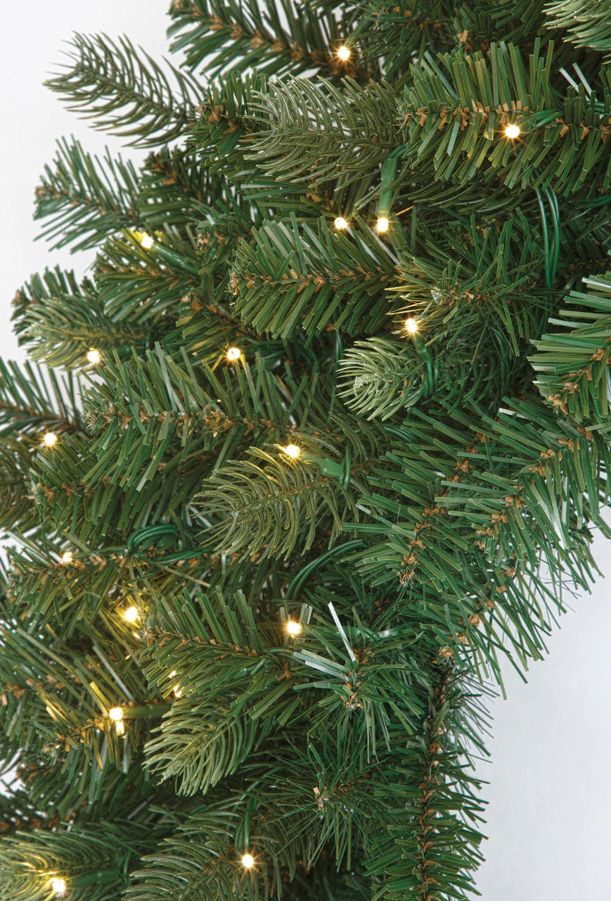 48" PE Artificial Grand Noble Fir Wreath, Micro LED Pre-Lit (Multi-Mode) -Green - Image 3