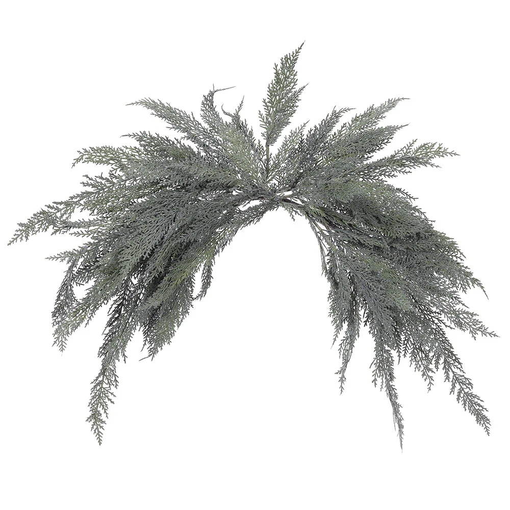 48" Wide Frosted Artificial Cedar Mantel Swag -Green/Gray (Pack of 4)