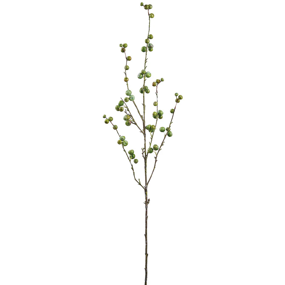49.5" Artificial Crabapple Fruit Stem -Green (Pack of 12)