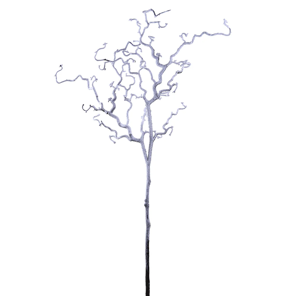49" Flocked Artificial Twig Stem -White/Brown (Pack of 6)