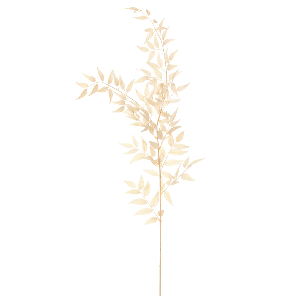 49" Silk Italian Ruscus Leaf Stem -Cream (Pack of 12)